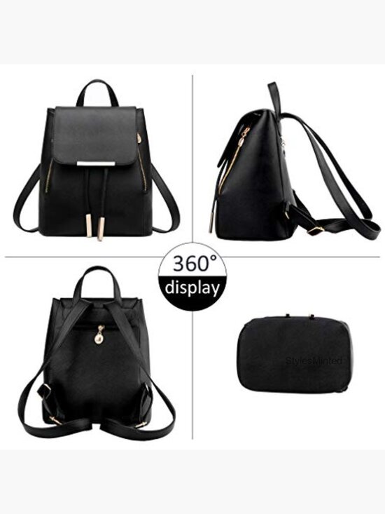 PU Leather Travel Rucksack Daypack Faux Leather 9.1Lx11Hx6.3W main image 4